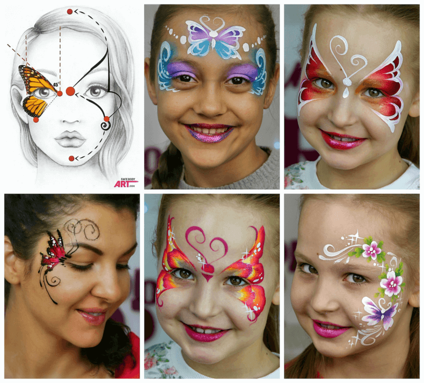Butterflies in the International Face Painting School