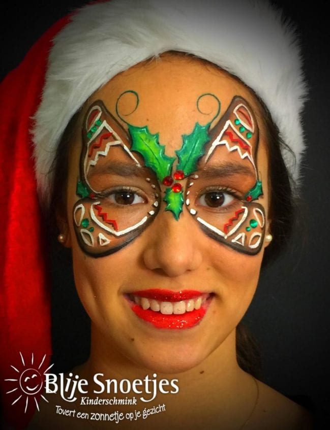 Gingerbread Butterfly face painting - Step 4