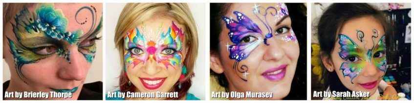 Face painting - butterflies from different artists - 1