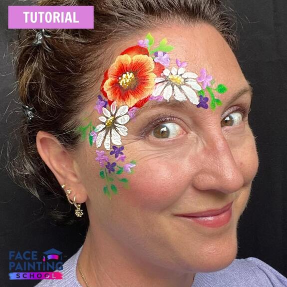Flowers Face Painting Tutorial Step By