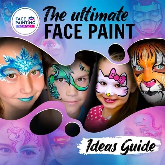 Face paint ideas guide with a preview of four designs