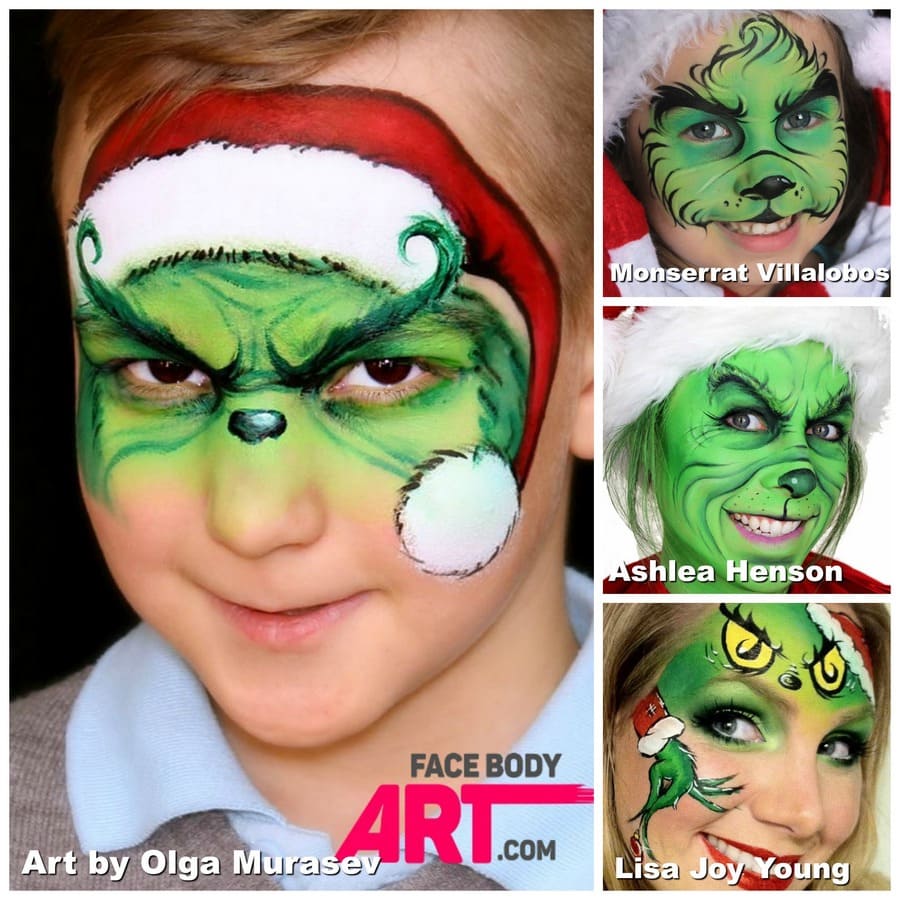 Grinch face painting design