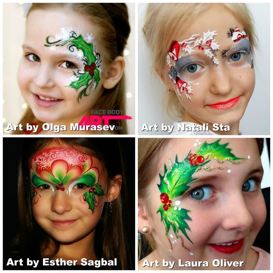 Holly Berries face painting