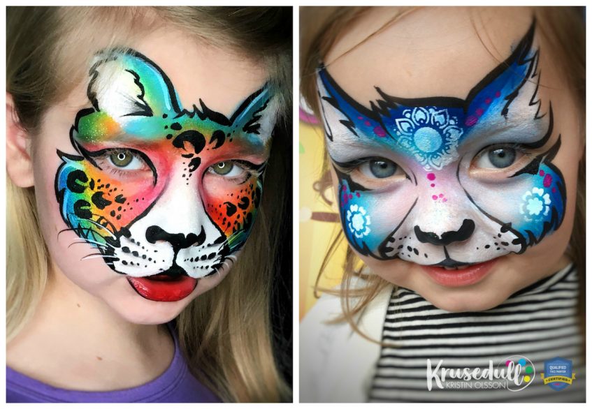 two awesome and colofrul cat face paint designs