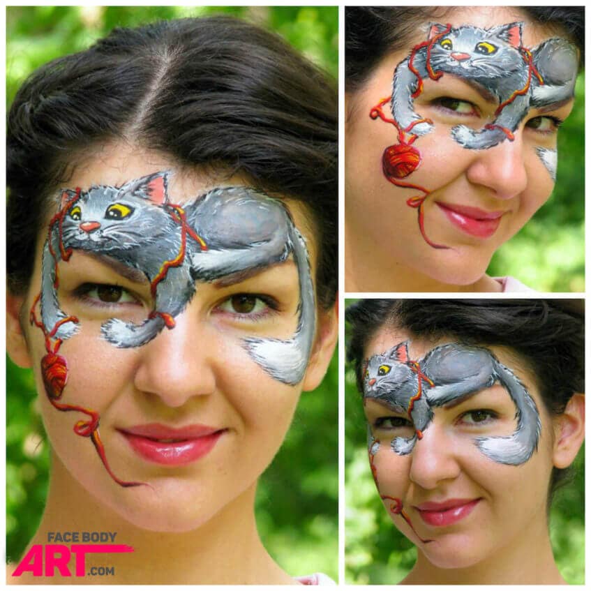 Playful kitten - Step-by-step face painting