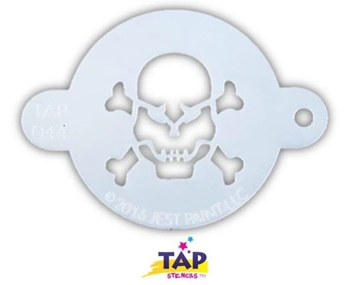 a face painting stencil that helps you illustrate a skull