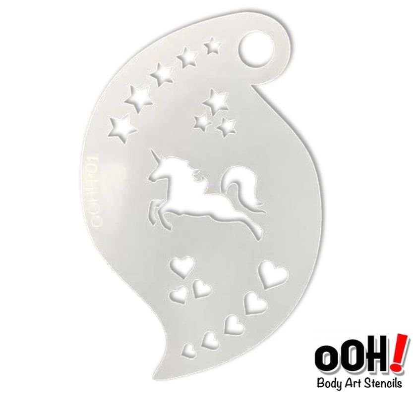 a face painting stencil that helps you illustrate a unicorn