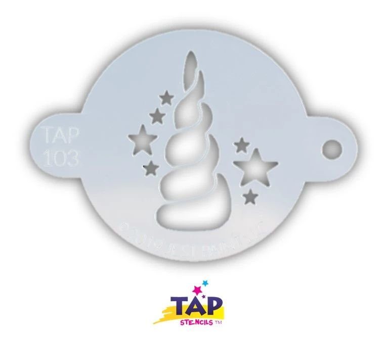 a face painting stencil that helps you illustrate a unicorns horn