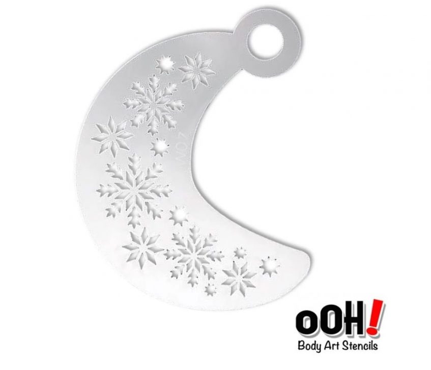 a face painting stencil that helps you illustrate snowflakes