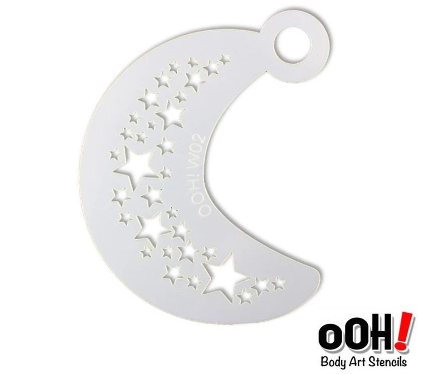 a face painting stencil that helps you illustrate stars