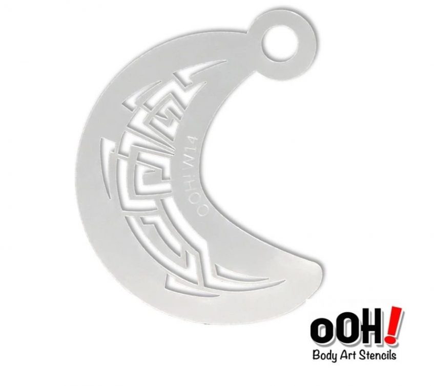 an image of a face painting stencil with tribal lines