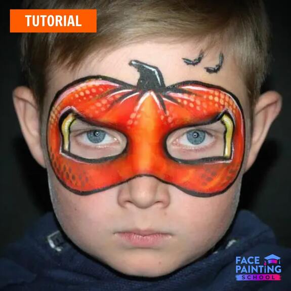 Easy Pumpkin Face Paint Design - Tutorials & Videos 