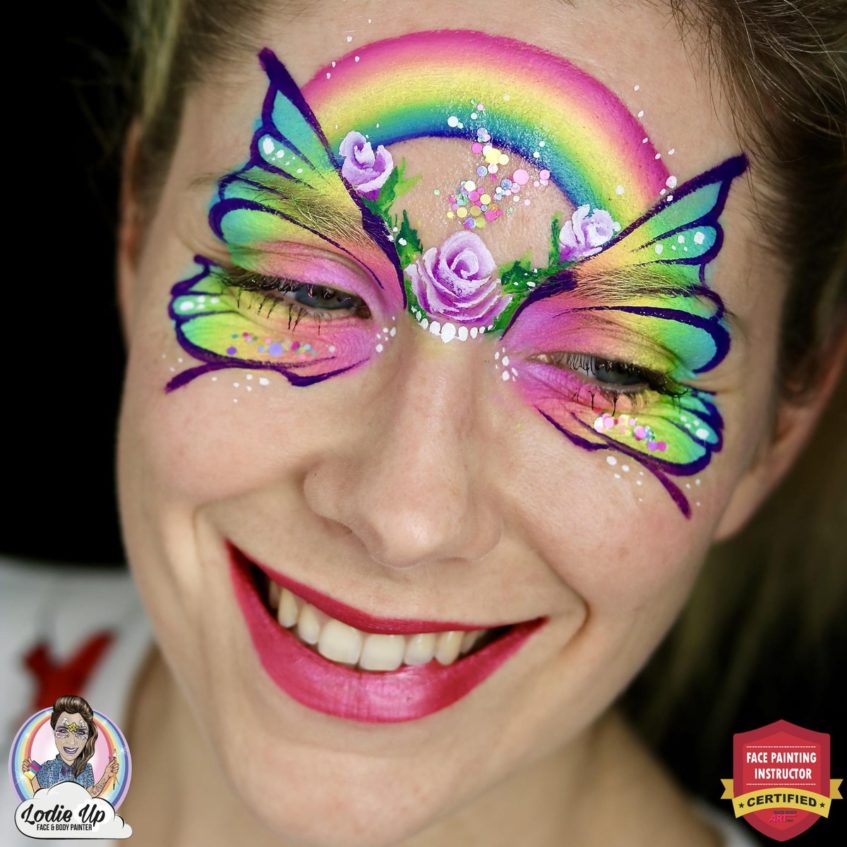 Rainbow Butterfly Face Paint