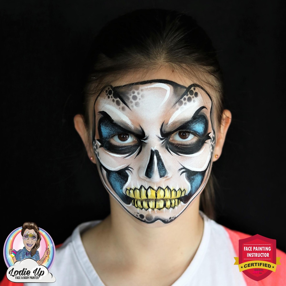 Easy Step by Step Skeleton Face Paint Tutorial IFPS