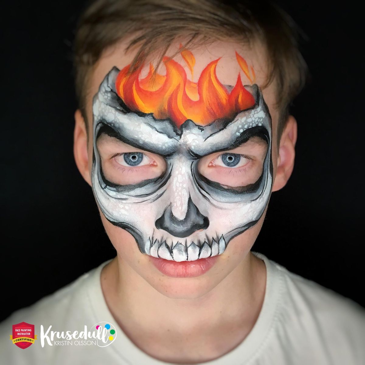 Skeleton Face Paint Step By
