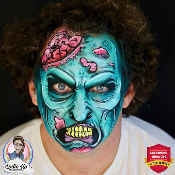 Zombie facepaint ~ Happy Whimsical Hearts